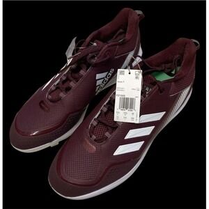 Adidas Icon 7 Metal Baseball Cleats Mens Size 13 Burgundy Red White FZ1555 New